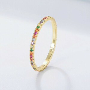  superfine ring baby's bib Lumix color stone multi color stone ring ring 9 number 