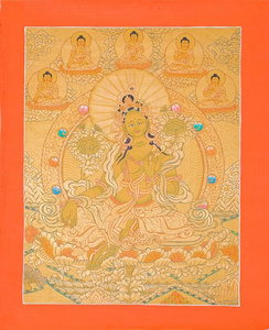 Art hand Auction Livraison gratuite thangka mandala peint à la main thangka blanc thaler hauteur et largeur 48x39 mandala peinture bouddhiste intérieur asiatique, ouvrages d'art, peinture, autres