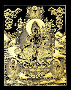 Art hand Auction Livraison gratuite thangka mandala peint à la main thangka étincelant thangka vert thaler 56.5x74 mandala peinture bouddhiste, ouvrages d'art, peinture, autres