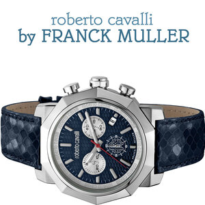 最後1本 フランクミュラー＆ロベルトカヴァリWネーム100m防水【roberto cavalli BY FRANCK MULLER】腕時計スイス製 本革ベルト 新品 本物
