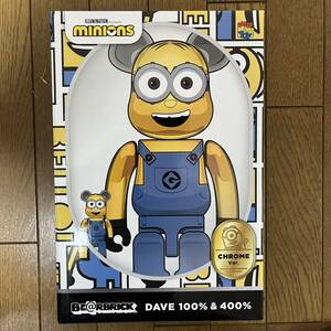 BE@RBRICK DAVE CHROME Ver. 100％ & 400％ ミニオン Minion デイブ メディコムトイ MEDICOM TOY ベアブリック