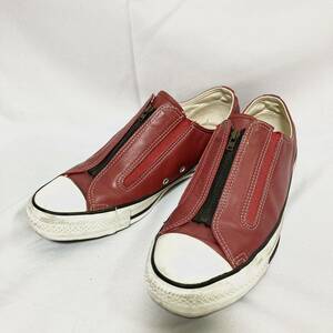 90s USA made converse ALL STAR Z LEATHER 90 period America made Converse all Star Zip zipper red leather us8 26.5cm rank slip-on shoes 