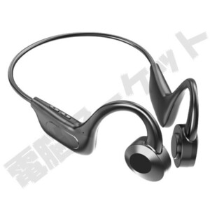 骨伝導 Bluetoothワイヤレス イヤホン ヘッドホン mp3 黒 ブラック 耳掛け式 SDカード対応 通話可能 最大8時間再生 防水