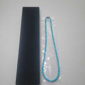 【新品未使用】ターコイズ　ネックレス　約44cm トルコ石　メンズ　レディース　青　鉱石　宝石　宝石チャンネル　gstv シルバー