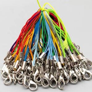 期間限定彩色ストラップ シルバー紐 3種100個 組み合わせ