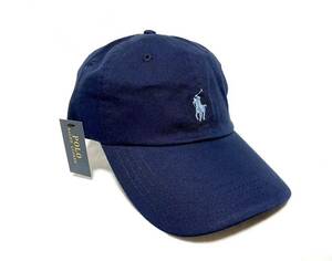 未使用 POLO RALPH LAUREN ポロ ラルフローレン 帽子 キャップ帽 LOGO 刺繍 ポニー メンズ レディース ゴルフ アメカジ R-LBLU02NVY