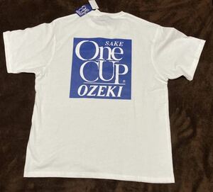 【Lサイズ】SNS話題 新品 SAKE One CUP OZEKI ワンカップ大関 Tシャツ 企業 ノベルティ 日本 限定 ホワイト 白