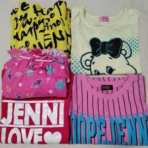 +SH10 summarize 5 sheets short sleeves T-shirt cut and sewn One-piece short pants yellow color pink red JENNI Jenny jenii150 140