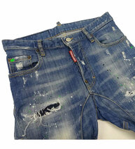 ディースクエアード TIDY BIKER JEAN デニム FF3429 DSQUARED2 2019SS S74LB0516 42 イタリア製 ダメージペイント クラッシュ加工ジーンズ_画像3