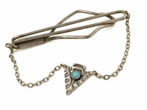 40s Vintage BELL TRADING POST серебряный производства Navajo бирюзовый . глаз Arrow head булавка для галстука Fred - - Be bell trailing 