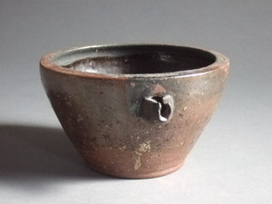  super excellent article Edo period Tanba . chestnut leather . one-side .. note . sake cup and bottle japanese old ... kiln old Tanba 