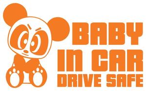 18色!ベイビーインカー ステッカー!Baby in car Sticker/車用/シール/Vinyl/Decal /ステッカー/バイナル/デカール/Pandaパンダ/オレンジ-1