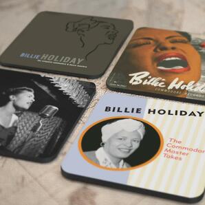 人気レア!《ビリー・ホリデイ-Billie Holiday》オリジナル・アルバム ジャケット デザイン コルク製 コースター 4個セット-17-20(5)の画像1