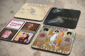 人気レア!《ダイアナ・ロス-Diana Ross》オリジナル・アルバム ジャケット デザイン コルク製 コースター 4個セット-29-32(8)