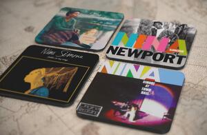人気レア!《ニーナ・シモン- Nina Simone》オリジナル・アルバム ジャケット デザイン コルク製 コースター 4個セット-21-24(6)