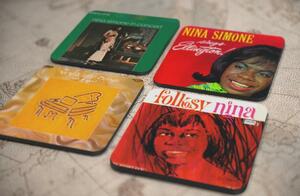人気レア!《ニーナ・シモン- Nina Simone》オリジナル・アルバム ジャケット デザイン コルク製 コースター 4個セット-17-20(5)