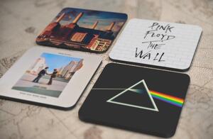 人気レア!《ピンク・フロイド-Pink Floyd》オリジナル・アルバム ジャケット デザイン コルク製 コースター 4個セット-1-4(1)