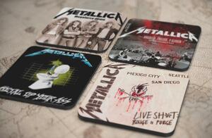 人気レア!《メタリカ-Metallica》オリジナル・アルバム ジャケット デザイン コルク製 コースター 4個セット-13-16(4)