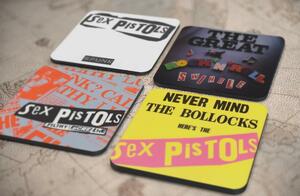 人気レア!《セックス・ピストルズ -Sex Pistols》オリジナル・アルバム ジャケット デザイン コルク製 コースター 4個セット-1-4(1)