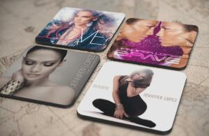 人気レア!《ジェニファー・ロペス-Jennifer Lopez》オリジナル・アルバム ジャケット デザイン コルク製 コースター 4個セット-5-8(2)