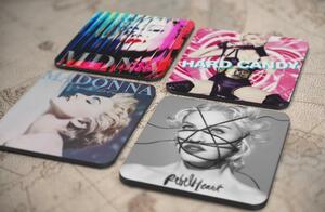 人気レア!《マドンナ- Madonna》オリジナル・アルバム ジャケット デザイン コルク製 コースター 4個セット-1-4(1)