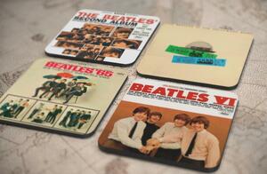 人気レア!《ザ・ビートルズ-The Beatles》オリジナル・アルバム ジャケット デザイン コルク製 コースター 4個セット-13-16(4)
