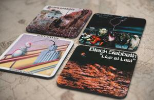 人気レア!《ブラック・サバス-Black Sabbath》オリジナル・アルバム ジャケット デザイン コルク製 コースター 4個セット-13-16(4)