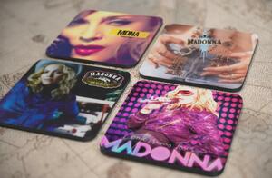 人気レア!《マドンナ- Madonna》オリジナル・アルバム ジャケット デザイン コルク製 コースター 4個セット-13-16(4)