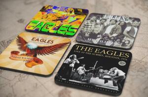 人気レア!《イーグルス - The Eagles》オリジナル・アルバム ジャケット デザイン コルク製 コースター 4個セット-21-24(6)