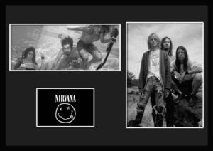 10種類!Nirvana/ニルヴァーナ/ROCK/ロックバンドグループ/証明書付きフレーム/BW/モノクロ/ディスプレイ (10-3W)