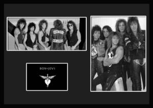 10種類!Bon Jovi/ボン・ジョヴィ/ROCK/ロックバンドグループ/証明書付きフレーム/BW/モノクロ/ディスプレイ (8-3W)