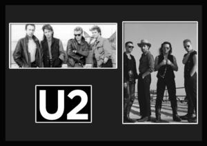 10種類!U2/ユートゥー/ROCK/ロックバンドグループ/証明書付きフレーム/BW/モノクロ/ディスプレイ (4-3W)
