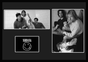 10種類!Nirvana/ニルヴァーナ/ROCK/ロックバンドグループ/証明書付きフレーム/BW/モノクロ/ディスプレイ (9-3W)