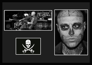 10種類!Rick Genest/リック・ジェネスト/Zombie Boy/ゾンビボーイ/刺青タトゥーモデル/証明書付きフレーム/BW/モノクロ/ディスプレイ(10-3W