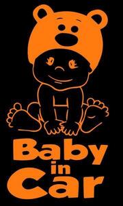全16色!Baby in car sticker Original/ベイビー イン カー ステッカー オリジナル/サインCar車用シール/バイナル/デカール/BIC-O-1オレンジ