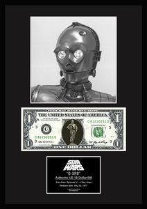  limitation! Star * War z/Star Wars/ sheath Lee pi-o-/C-3PO/ genuine article USA1 dollar . frame certificate attaching -4