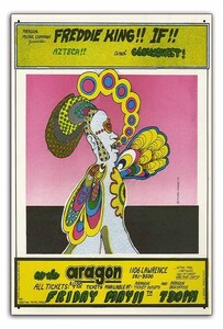 ブリキ看板【Rock Poster/ロックポスター】雑貨/ヴィンテージ/メタルプレート/レトロ/アンティーク風/162-Freddie King 1973