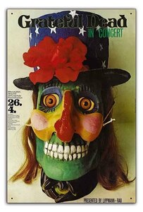 ブリキ看板【Rock Poster/ロックポスター】雑貨/ヴィンテージ/メタルプレート/レトロ/アンティーク風/156-Grateful Dead 1972