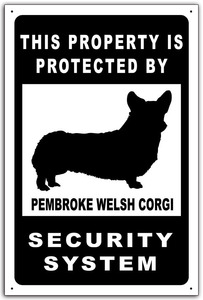 雑貨【Pembroke welsh Corgi/ウェルシュ・コーギー・ペンブローク】dog/犬/イヌ/セキュリティ サイン メタルプレート/ブリキ看板/Tin Sign8