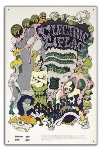 ブリキ看板【Rock Poster/ロックポスター】雑貨/ヴィンテージ/メタルプレート/レトロ/アンティーク風/79-Electric Flag 1968