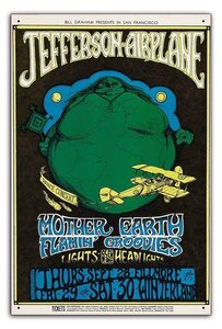 ブリキ看板【Rock Poster/ロックポスター】雑貨/ヴィンテージ/メタルプレート/レトロ/アンティーク風/142-Jefferson Airplane 1967 IV