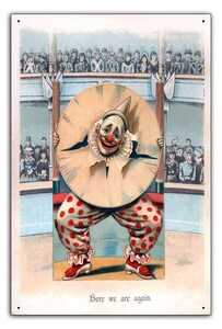 雑貨【サーカス ヴィンテージ広告】circus/ティンサイン/メタルプレート/ブリキ看板/レトロ/アンティーク風/tin/162-Fun at the Circus 2