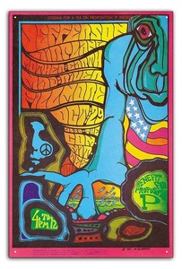 ブリキ看板【Rock Poster/ロックポスター】雑貨/ヴィンテージ/メタルプレート/レトロ/アンティーク風/70-Jefferson Airplane 1967