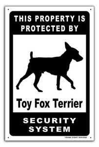 雑貨【Toy Fox Terrier/トイ・フォックス・テリア】Dog/ドッグ/犬/セキュリティサイン/メタルプレート/ブリキ看板/Tin Sign-204