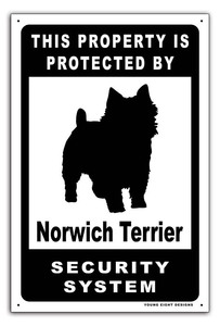 雑貨【Norwich Terrier Dog/ノーリッチ・テリア】Dog/ドッグ/犬/イヌ/セキュリティサイン/メタルプレート/ブリキ看板/Tin-161