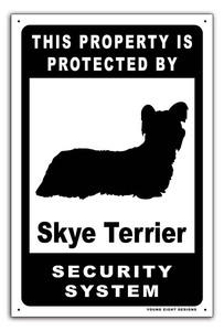 雑貨【Skye Terrier/スカイ・テリア】Dog/ドッグ/犬/セキュリティサインメタルプレート/ブリキ看板/Tin Sign-192