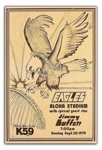 ブリキ看板【Rock Poster/ロックポスター】雑貨/ヴィンテージ風メタルプレート/187-Eagles and Jimmy Buffet Aloha Stadium Concert 1979