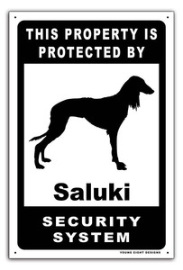 雑貨【Saluki Dog/サルーキ】Dog/ドッグ/犬/イヌ/セキュリティサインメタルプレート/ブリキ看板/Tin Sign-182