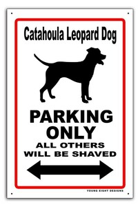 雑貨【Catahoula Leopard Dog/カタフーラ・レパード・ドッグ】ドッグパーキング/ガレージサイン/メタルプレート/ブリキ看板/Tin Sign-83