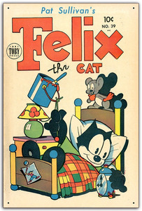 雑貨【Felix the Cat/フィリックス・ザ・キャット】ヴィンテージアニメ/ガレージサイン/メタルプレート/ブリキ看板レトロ/アンティーク風13